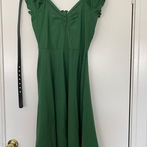 Green unique vintage dress